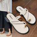 2024 new women's thong sandals - summer outdoor wear, fairy style, new flat anti-slip design, perfect with skirts, soft sole, single strap