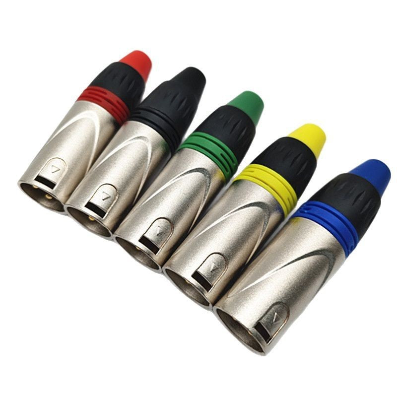3-Core Kanon head Copper core gold-plated microphone plug Mixer plug Canon Caron male and female head Color internal thread