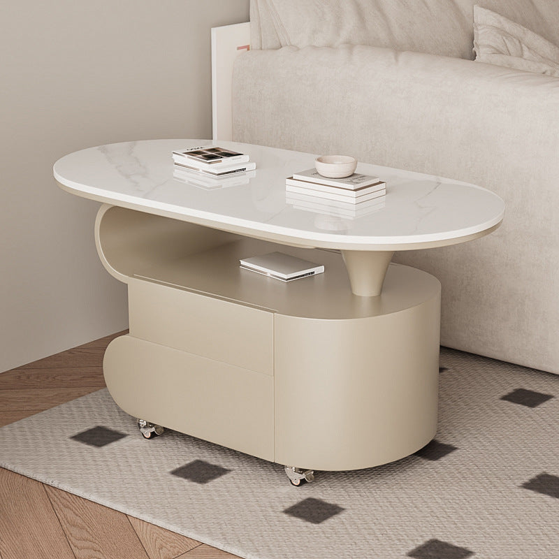 Italian-style modern for homemovable slate small coffee table small apartment new arrivalcasual solid wood with drawer storage