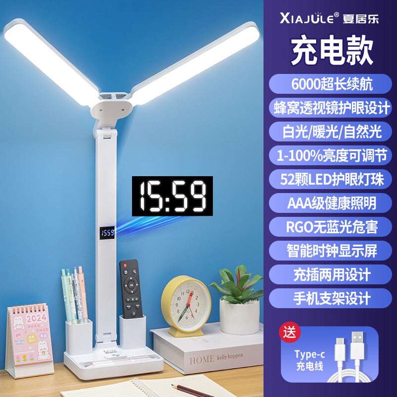 Wholesale led folding desk lamp - student study, eye protection, dorm room, kids' bedside, rechargeable, timer, reading night light