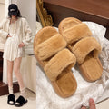 Women's cotton slippers for outdoor wear - 2024 autumn/winter trendy, instagram-famous, super popular, fashionable, versatile, fleece-lined, warm, one-strap slippers