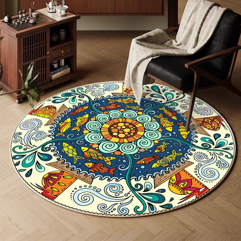 retro round for home living room sofa coffee table carpet imitation cashmere hanging basket foot mat persian bedroom bedside blanket