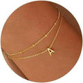 Amazon cross-border new product 26 letter grass line gold initial bracelet fashioneasiest for match layered rice bead chain bracelet for women
