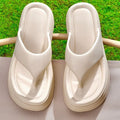 Wear-resistant women's flip-flops: summer platform sandals, thick-soled height increasing slides, beach-friendly thong sandals, versatile thick slippers