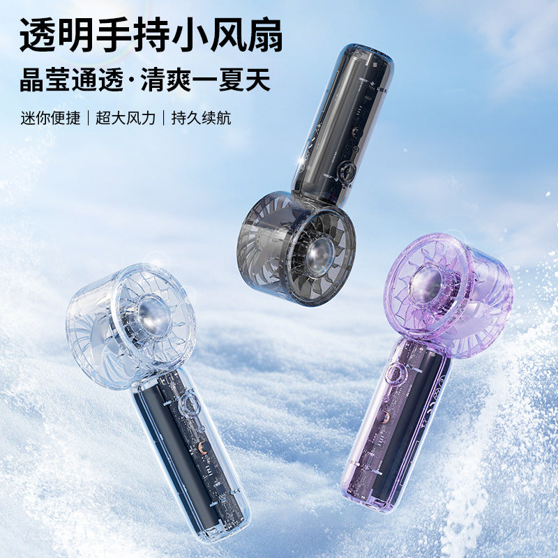 new arrival mini handheld fan usb charging outdoor portable high-speed transparent silent small fan wholesale