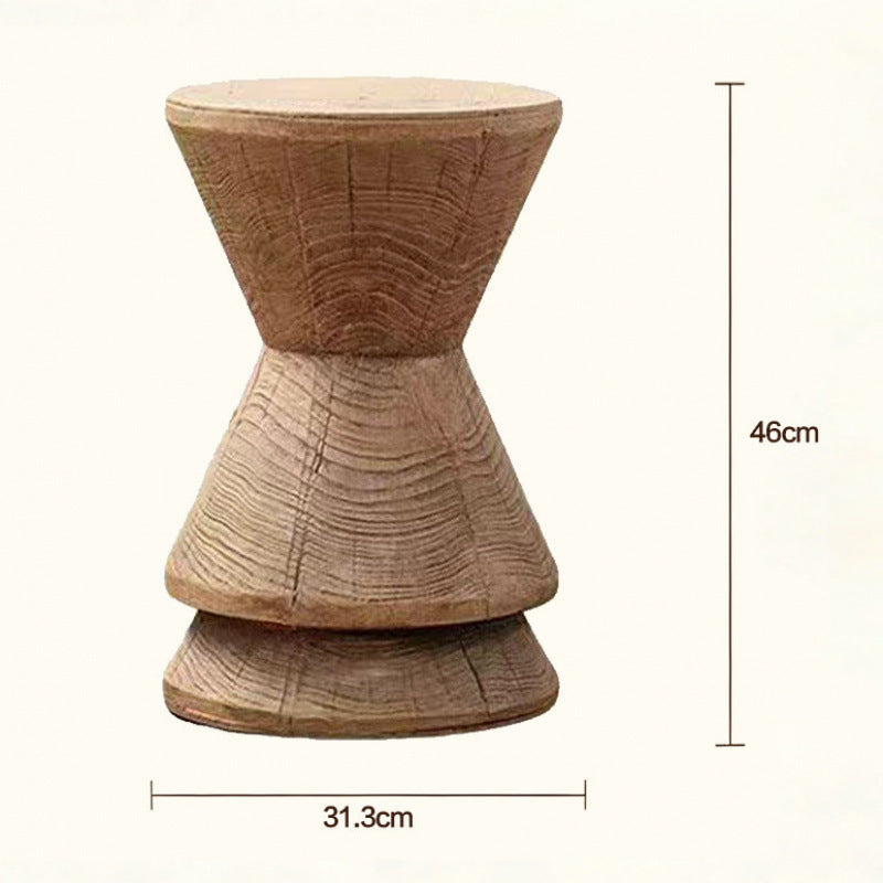 Wabi-sabi style side table, garden outdoor courtyard imitation solid wood pier, b&b art living room imitation log stool