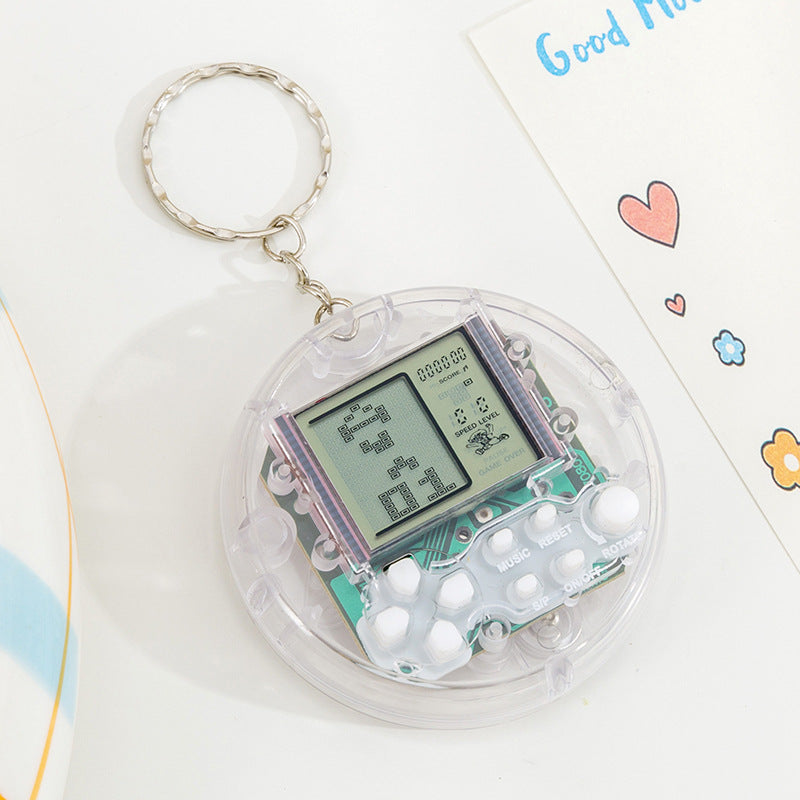 mini handheld game console keychain - tetris electronic game console - handheld console - schoolbag creative ornament