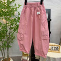 [washable 100% cotton] spring and summer new thin pure cotton candy color workwear scimitar casual pants 2617