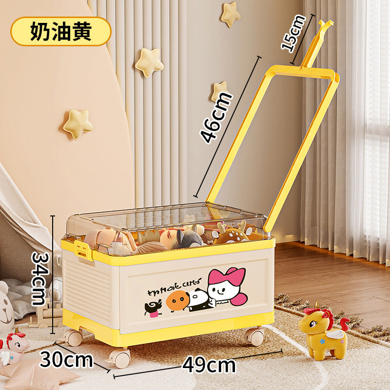 Children's toys Large capacity storage box Flip cover with pulley Snack storage box Lego building block Organizing box Trolley case