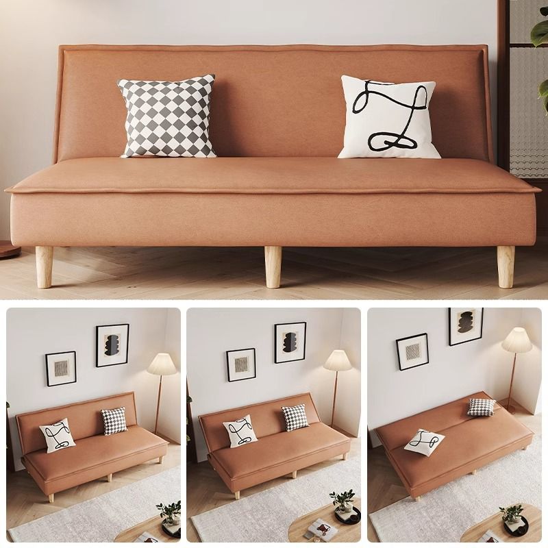 Modern minimalist folding fabric sofa - perfect for small spaces, apartments, and rental properties - cat paw leather living room accent sofa