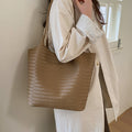 2026 spring new woven texture bag women's minimalist versatile underarm bag large capacity commuter tote shoulder bag