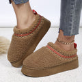 Thick soleoutwearwinter baotou half slippers new arrival ethnic style lace furry half-top export snow cotton slippers