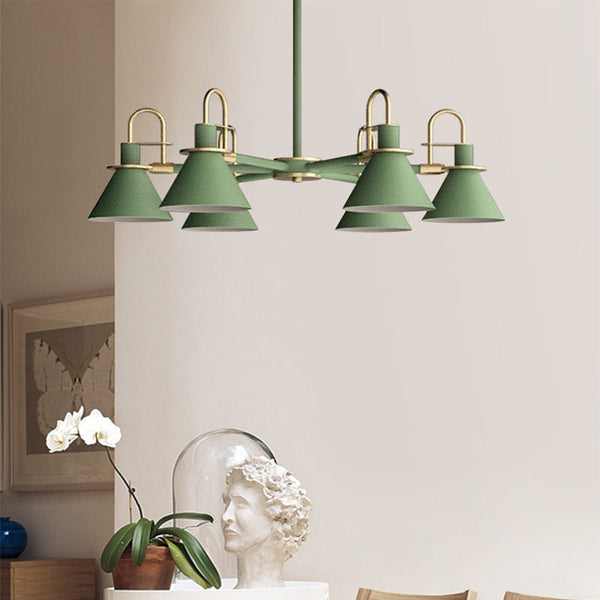 Nordic Macaron ceiling lamp creative living room lamp simple postmodern bedroom lamp dining room iron horn chandelier