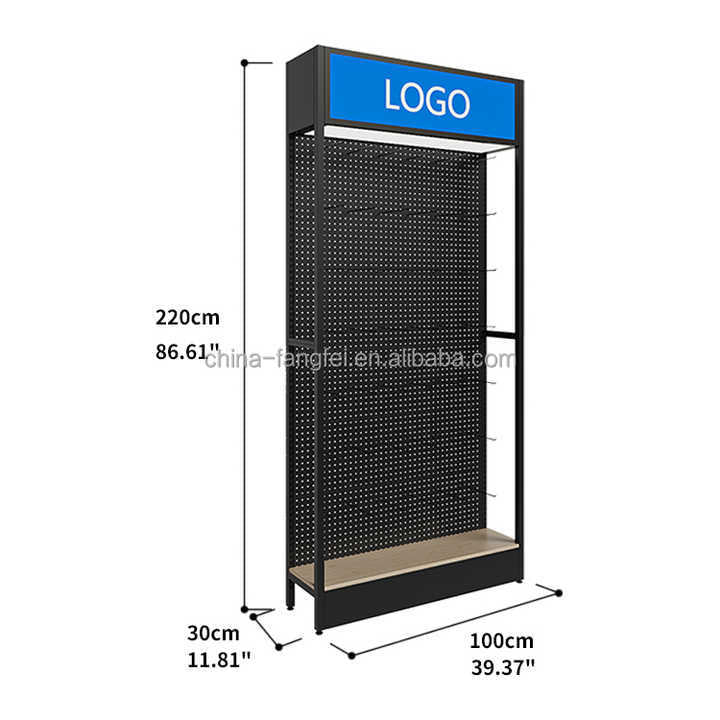 Color logo with light box back plate round hole hook mobile phone accessories display stand display cabinet