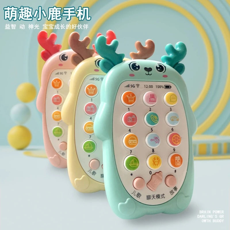 Baby toys 0-3 years old: chewable teether, realistic musical phone toy, early education & developmental enlightenment story machine