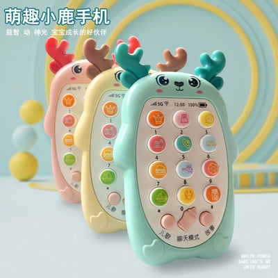 Baby toys 0-3 years old: chewable teether, realistic musical phone toy, early education & developmental enlightenment story machine