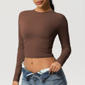 Naked-feel compression sports t-shirt - quick-dry, breathable long sleeve yoga top for pilates, running, and fitness