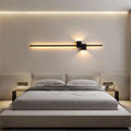 Wall lamp bench living room background wall grids modern casualnormcoreaccessible luxury one-shaped bedroom aisle bedside lamp