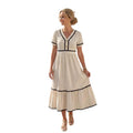 new european and american style elegant vacation dress - backless, lace trim, bow detail, spaghetti strap women's dress