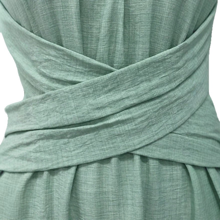 summer sleeveless maxi dress - european & american style, cinched waist, flowy skirt, vacation & casual wear -  cross-border