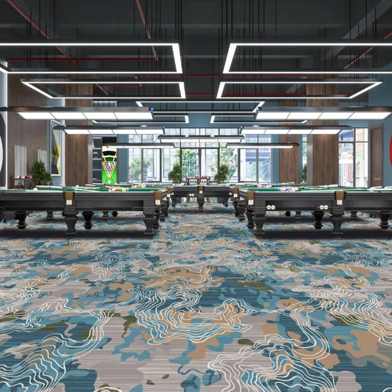 Custom billiard hall carpet - full coverage, printed design, large area, hotel & commercial billiard room nylon fire-retardant b1 carpet