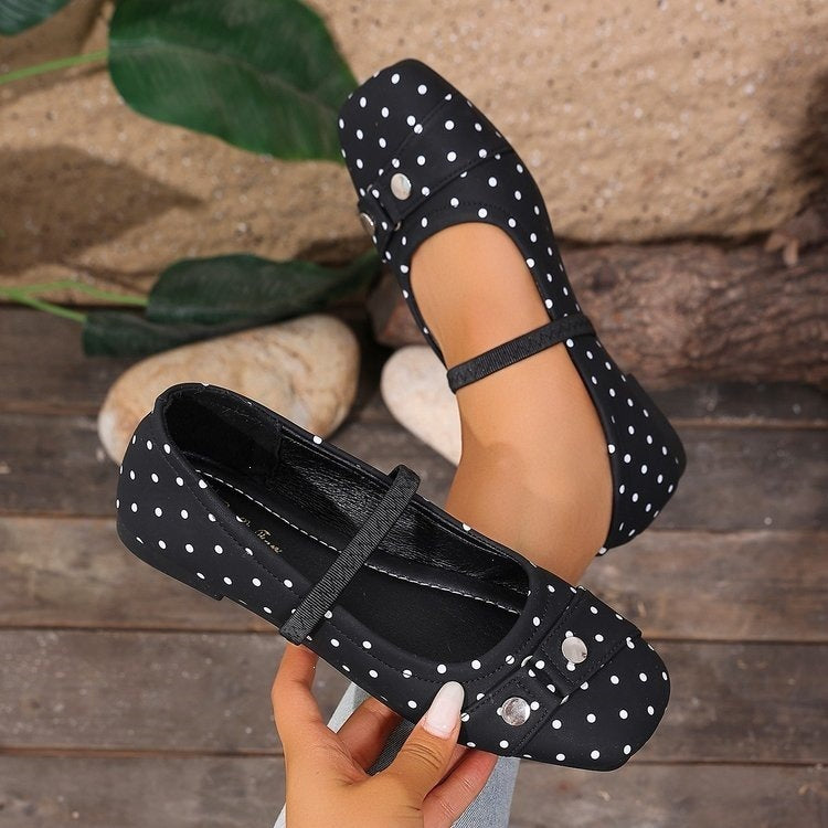 Exportplus size polka dot ballet style mary jane flats women's new arrivalautumoutwear evening shallow mouth women's flats