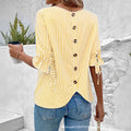 European and american cross-border women's clothing : spring/summer striped cardigan blouse - new loose fit casual women's top