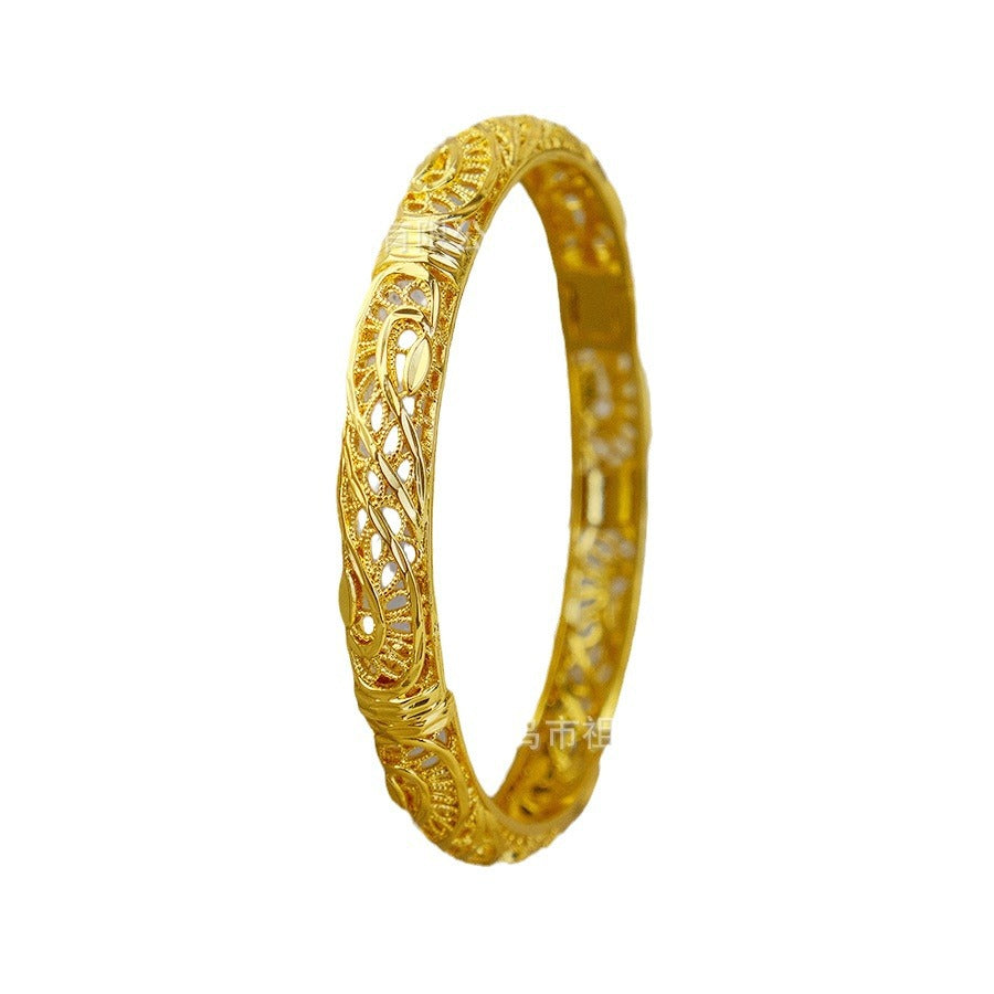 Middle eastern dubai gold women's bangle bridal wedding ethiopian bracelet african bangle arabian jewelry