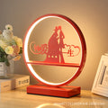 Red festive wedding table lamp - bedroom bedside lamp with remote & touch dimming - romantic & cozy bridal gift