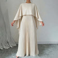 cross-border e-commerce women's fashion: european and american summer new arrivals - casual solid color batwing sleeve ruched asymmetrical skirt set