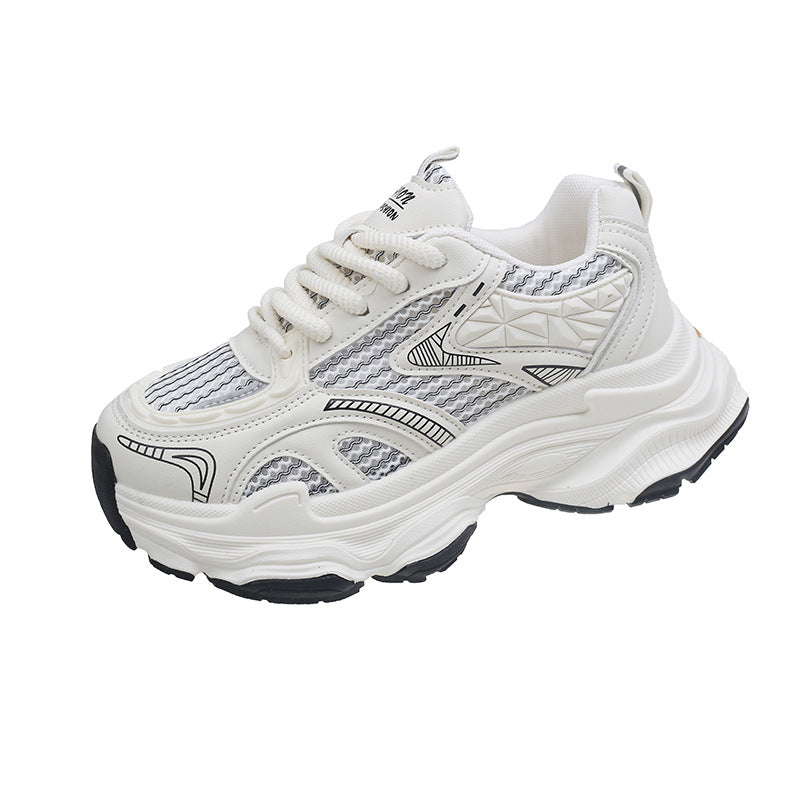 Thick sole dad shoes for women 2026new arrivalsummer thin mesh breathable mesh shoes heightenedcasual sneakers