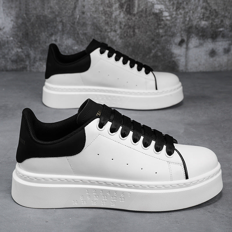 Mcqueen men's shoes: autumn niche design, versatile casual skate shoes, trendy brand, high-end athletic thick-soled white sneakers
