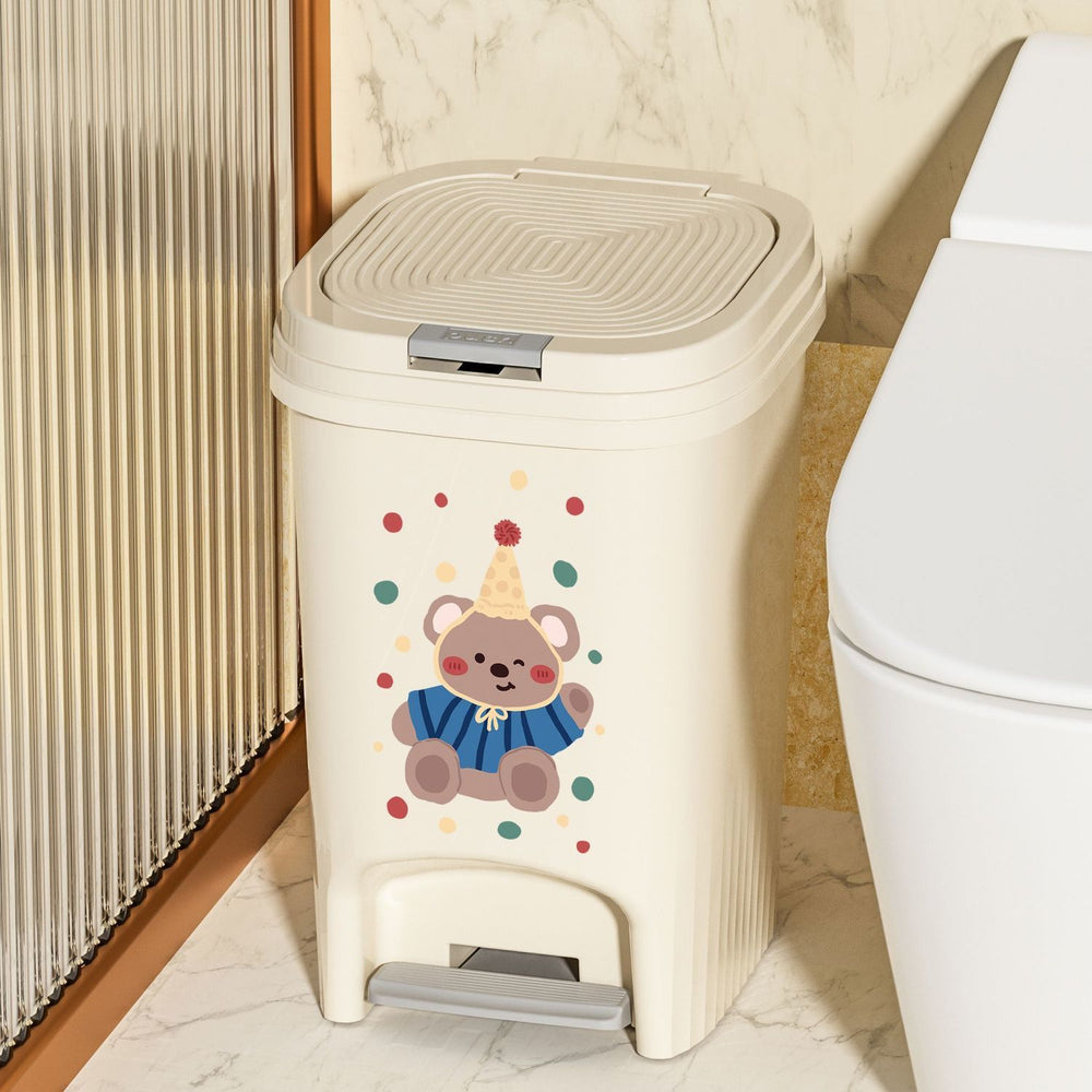 Kitchen large-capacity trash can foot-operated high-looking cartoon printing toilet bedroom new arrival pop-up lid paper basket bucket