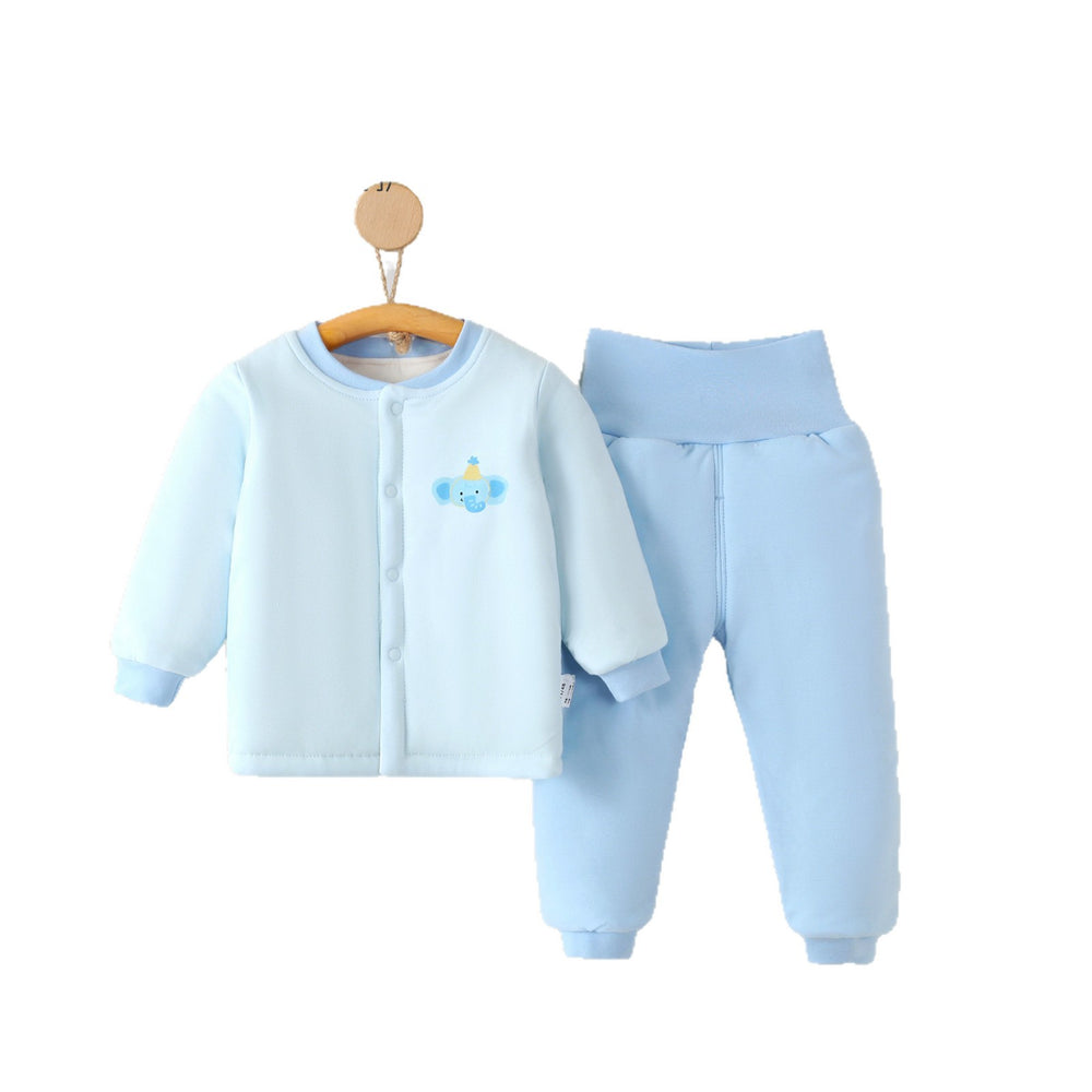200g autumn/winter new arrival: handmade cotton baby clothes - high-waisted two-piece outfit for boys and girls - wholesale cotton sets for outdoor wear