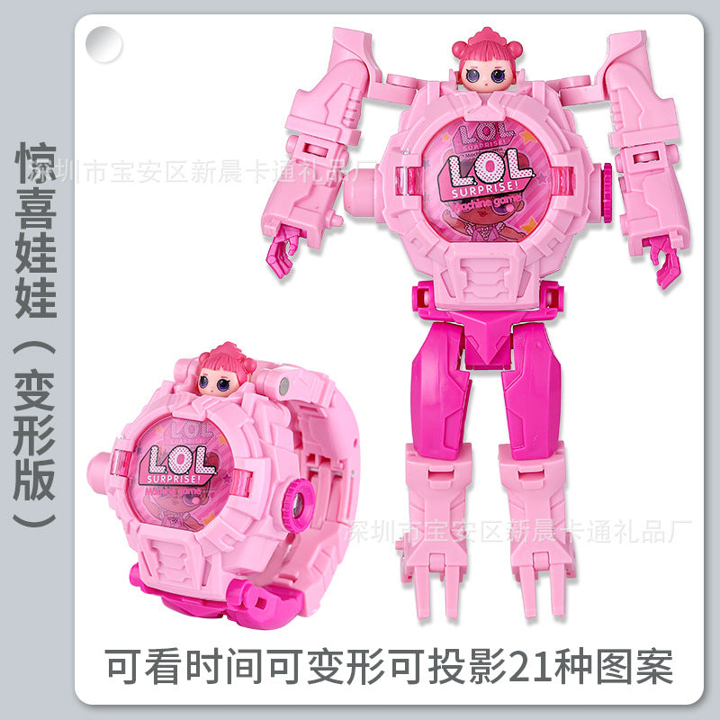 Ready-to-ship, hot-selling ultra slow transforming projection electronic watch toy – perfect gift for boys, girls, and students. dropshipping available