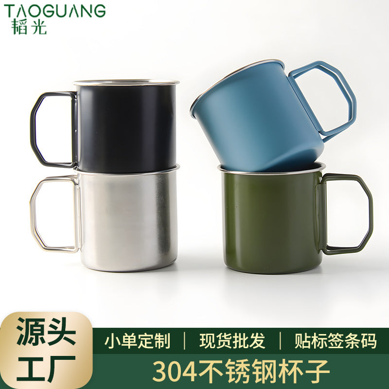 304 stainless steel travel mug - portable folding water cup - household stainless steel tumbler - student cup - wholesale