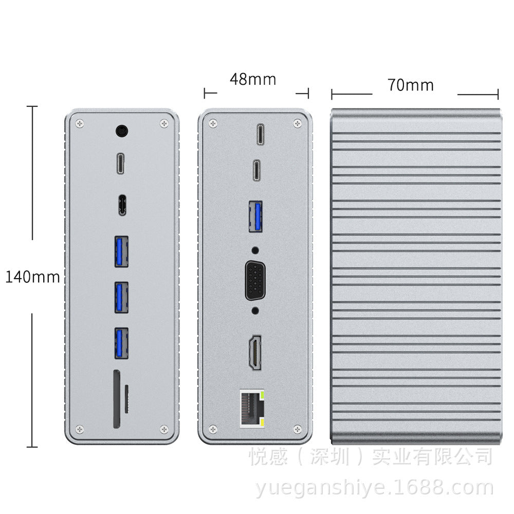 laptop type-c docking station gigabit 4k vertical expander 13-in-1 docking station multi-function