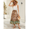 european and american rayon leopard print positioning printing bohemia beach vacation skirt