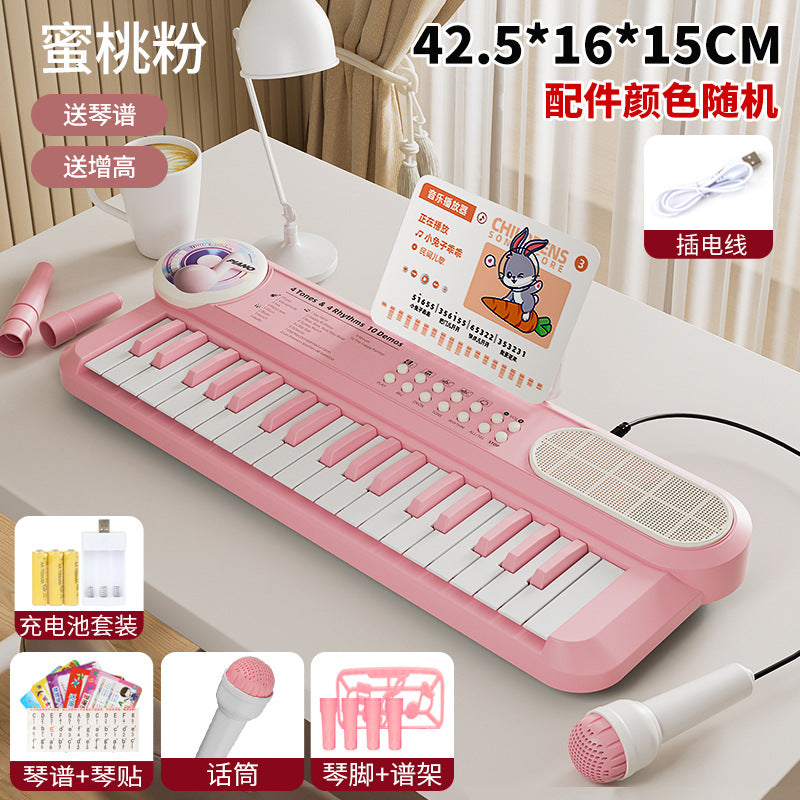 Playable 37-key multifunctional electronic keyboard for early childhood education, piano toy with microphone for boys and girls
