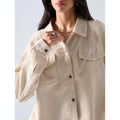 fashion  autumn new arrival casual retro lapel button loose corduroy jacket outwear