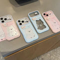 Sweet color block cartoon west highland terrier phone case for apple 18, 3d blush white ip17 protective cover