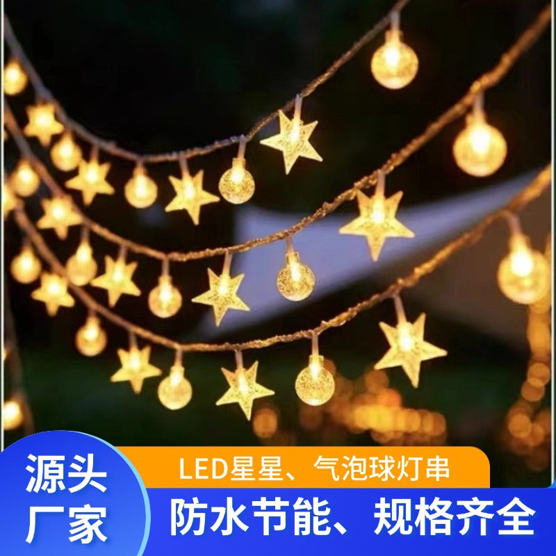 LED star bubble ball camping bubble light string festive christmas garden decoration ambient light gift box bouquet decoration