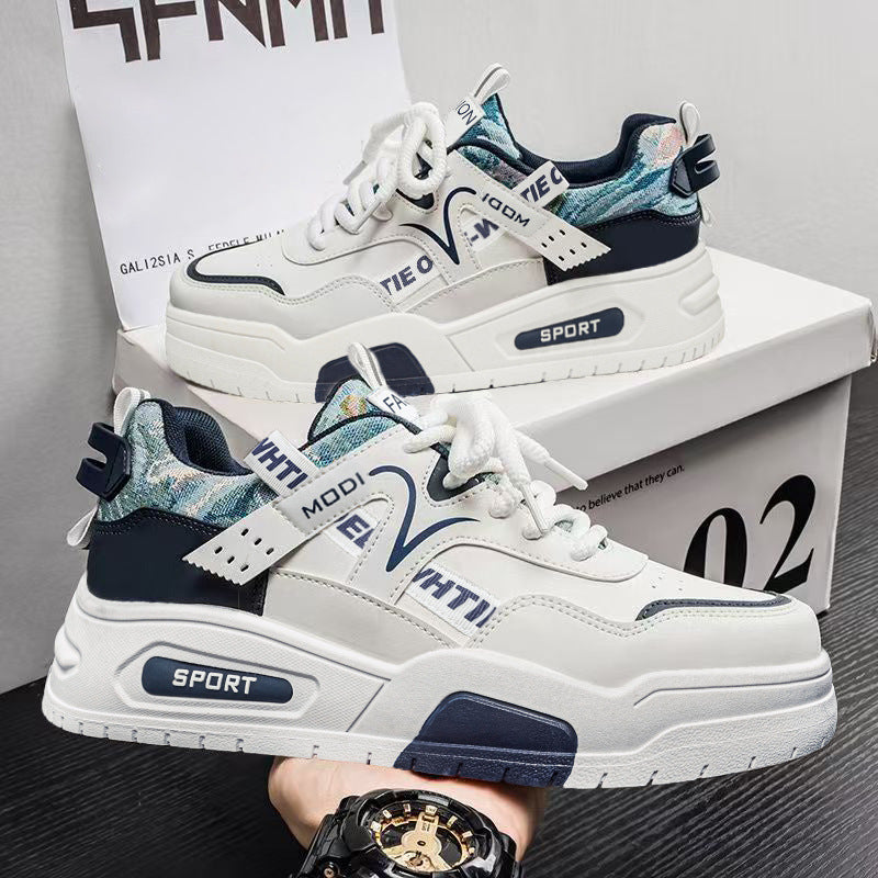 Men's shoes 2026 new spring trendy bestseller versatile leather casual sneakers student height increasing athletic fashion shoes for men