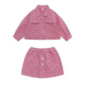 Girls' autumn outfit set  new korean style jacket & skirt two-piece fashionable kids' trendy set