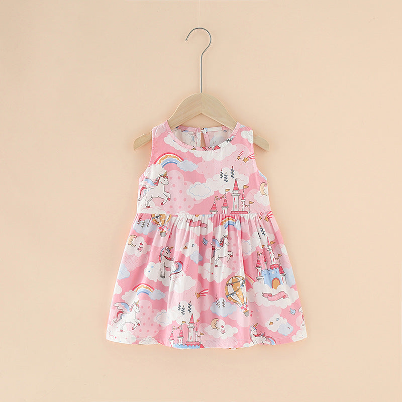 Pure cottongirlskirt baby summer dress little girl infant child 1dress2 child 3 years old summer