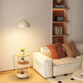 Wood style living room sofa corner floor lamp charging storage all-in-one coffee table lamp cream style bedroom atmosphere lamp