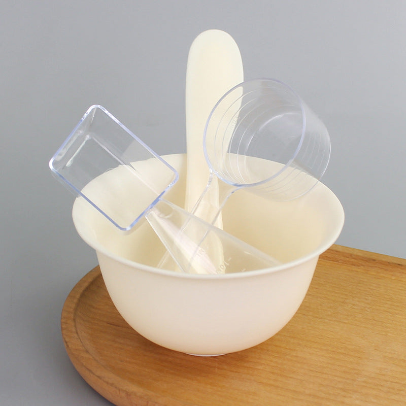 Silicone mask bowl, plastic flat-mouth mask bowl, soft gel mask mixing bowl with spatula, flexible small bowl, professional makeup & spa tool