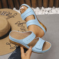 new cross-border comfortable lightweight double strap velcro adjustable size one-strap plus size slippers wholesale