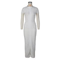 autumn european and american style fashion short sleeve crew neck slim fit dress sexy nightclub club knitted maxi dress