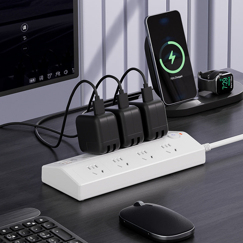 Multi-functional 10-outlet power strip with long cord, dorm room multi-port power strip, home power strip with usb ports and pd converter